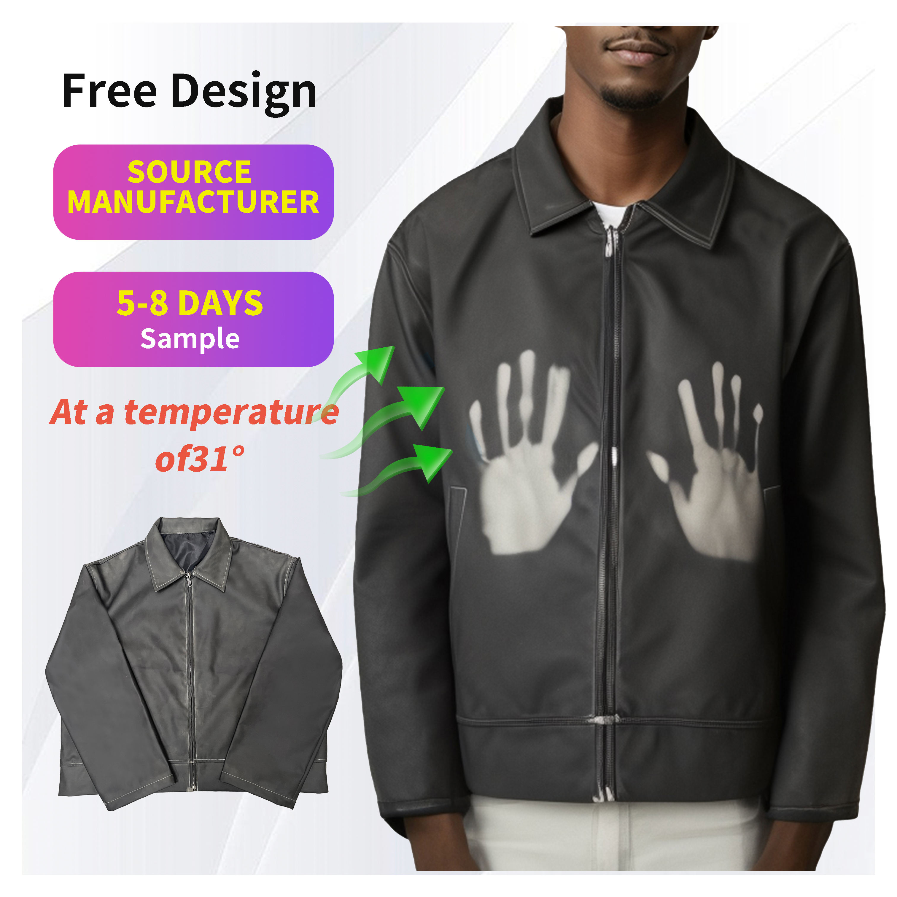 Thermochromic leather jacket